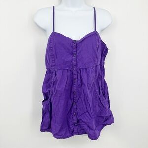 Vintage Y2K Op Purple Camisole Babydoll Top Size XL Whimsical Fairytale
